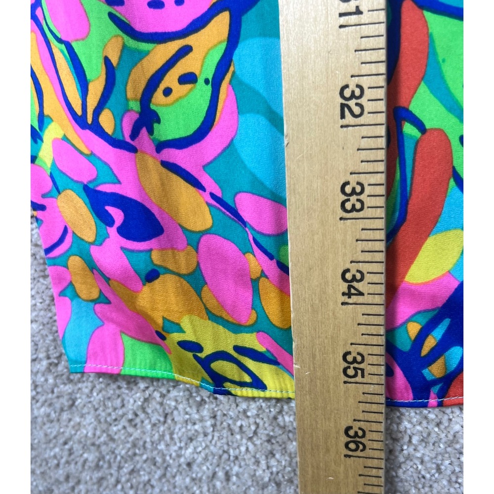 Lilly Pulitzer Carol Shift Dress Multi Hot Spot Neon Floral 3/4 Sleeve 81637 8 - Picture 6 of 9